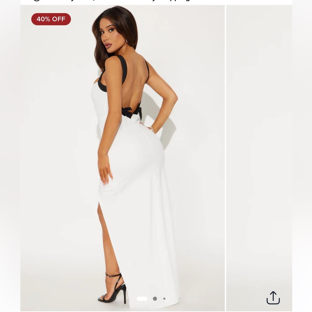 Fashion Nova White Spaghetti Strap Slip Dress
